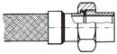 Metallwellschlauch mit 3teiliger Kupplung, flach dichtend, mit zylindrischem Rohrgewinde